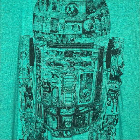 Fifth Sun L Star Wars R2 D2 Robot Action Print Graphic Tee Green St. Patrick’s - Picture 3 of 6